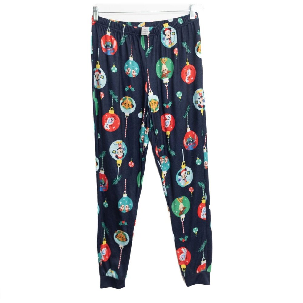 Disney Size M Christmas Ornament Lounge Pajama Pants Soft Festive Cartoon Charac
